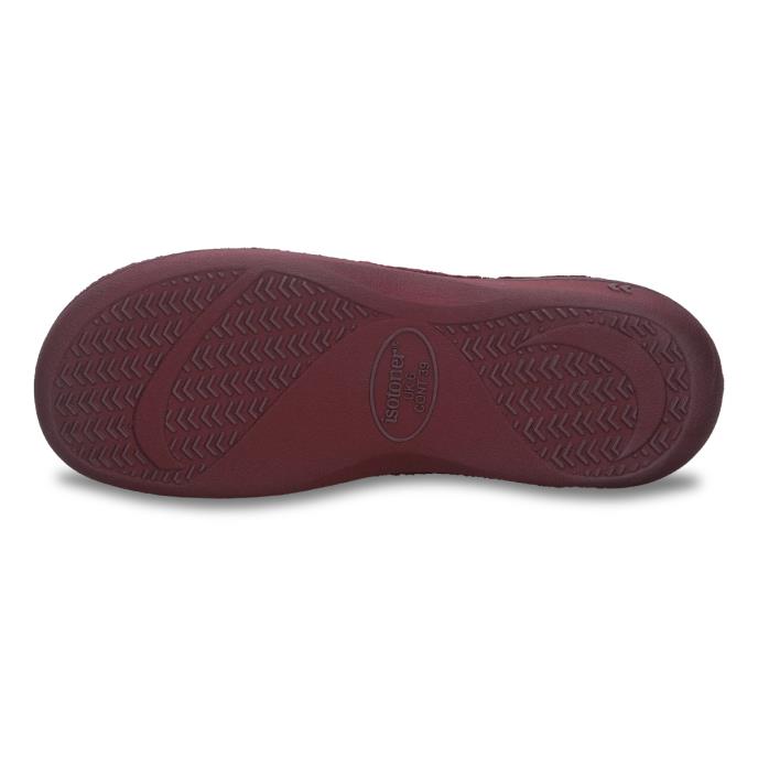 Isotoner® Ladies Popcorn Terry Mule Slipper Burgunday Star Extra Image 5